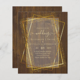 TROUWKAARTJES VOOR EEN BUDGET  Goud Glitter Geomet