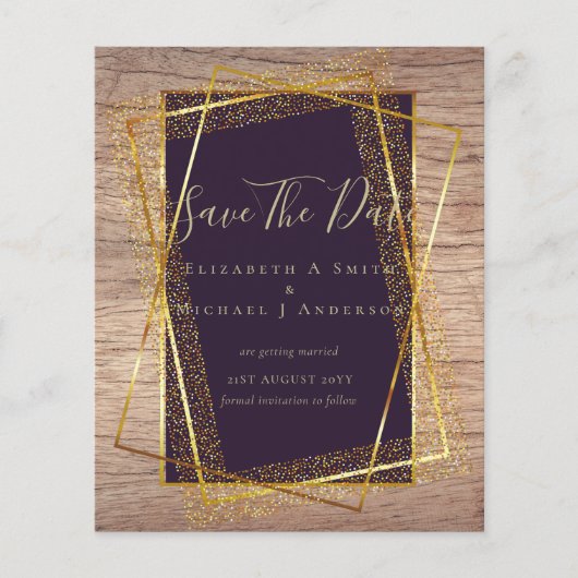 TROUWKAARTJES VOOR EEN BUDGETBRUILOFT  Goud glansf (Voorkant)