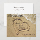 Trouwkaartjes voor een strandhuwelijk om de datum save the date (Voorkant / Achterkant)