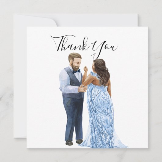 Trouwkaartjes voor interraciale koppels bedanken kaart (Voorkant)