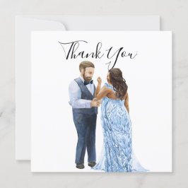 Trouwkaartjes voor interraciale koppels met bedank kaart