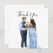 Trouwkaartjes voor interraciale koppels met dankbe kaart (Voorkant / Achterkant)