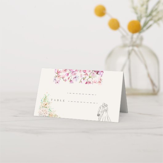 Trouwkaartjes Vouwbare Plaatskaarten Plaatskaartje (Voorkant)