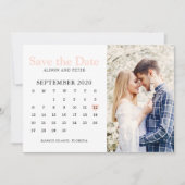 Trouwkalender met Roze Foto 'Save the Date' Save The Date (Voorkant)
