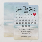 Trouwkalender 'Save the Date' Oceaanstrand Kaart (Voorkant / Achterkant)