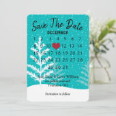 Trouwkalender Winter Snow Save the Date Kaart (Staand voorkant)