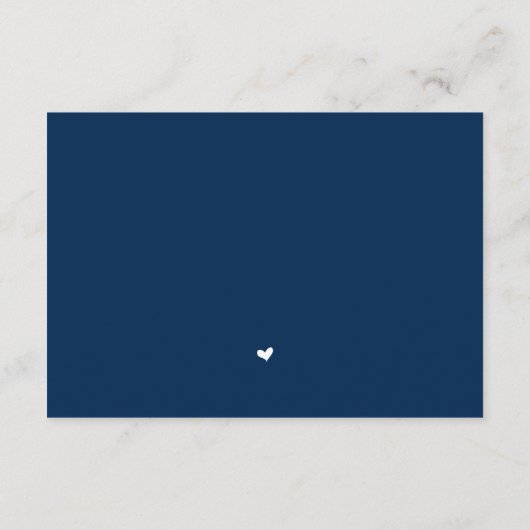 Trouwkalligrafie, eenvoudig marineblauw script, RS Informatiekaartje (Achterkant)