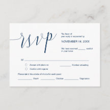 Trouwkalligrafie, eenvoudig marineblauw script, RS