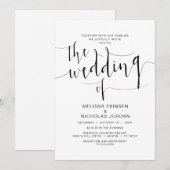 Trouwkalligrafie, eenvoudig zwart, met gezinnen kaart (Voorkant / Achterkant)