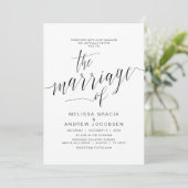 Trouwkalligrafie, eenvoudig zwart script, huwelijk kaart (Staand voorkant)