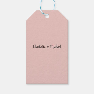 Trouwkalligrafie Elegant Roos Gold Plain Name Cadeaulabel