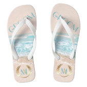 Trouwkamer FlipFlops | Modern Monogram strand Teenslippers (Voetbed)