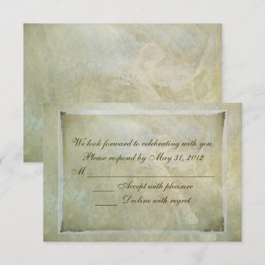 Trouwkant abstract RSVP kaartje (Voorkant / Achterkant)