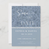 Trouwkant Bruinblauw Save the Date (Voorkant)