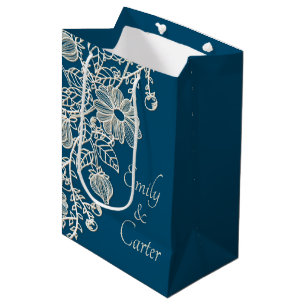 Trouwkant in het blauw medium cadeauzakje