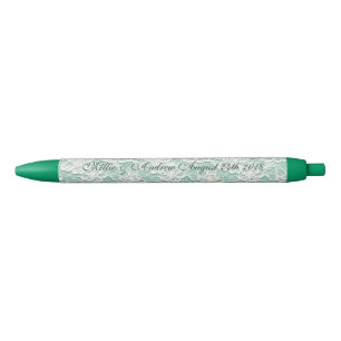 Trouwkant inkt pen memento cadeau aqua mint groen