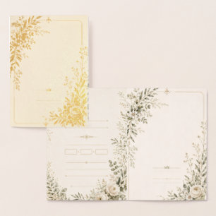 Trouwkantoor met natuurlijke botanische charme folie kaarten