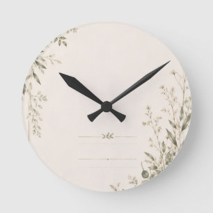 Trouwkantoor met natuurlijke botanische charme ronde klok