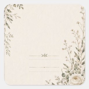 Trouwkantoor met natuurlijke botanische charme vierkante sticker