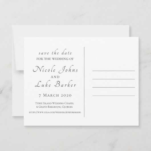 Trouwkapel Tybee Island Save the Date Kaart (Achterkant)