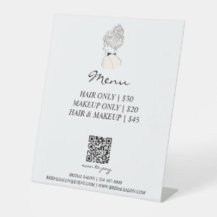 Trouwkapsalon Menu QR-code betaling Reclamebord Met Voetstuk