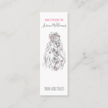 Trouwkapselstylist Zwart Wit Golvend Haar Bloemig