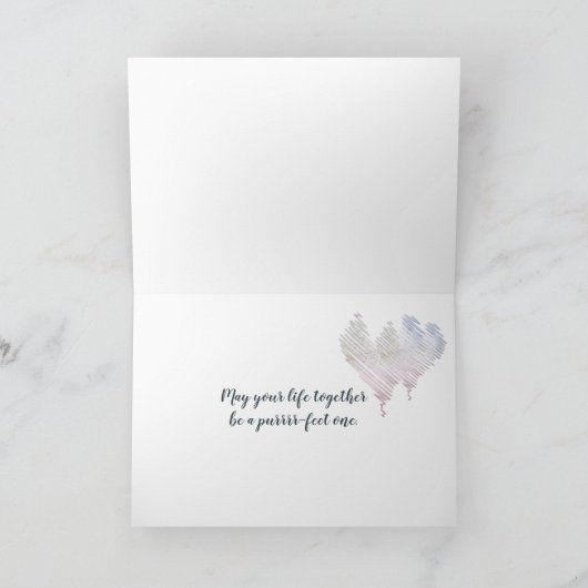 Trouwkatten Aquarel Kaart (Binnen)