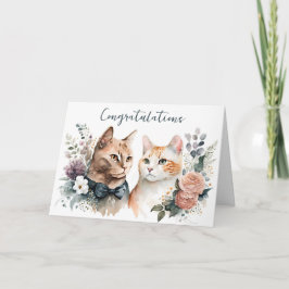 Trouwkatten Aquarel Kaart