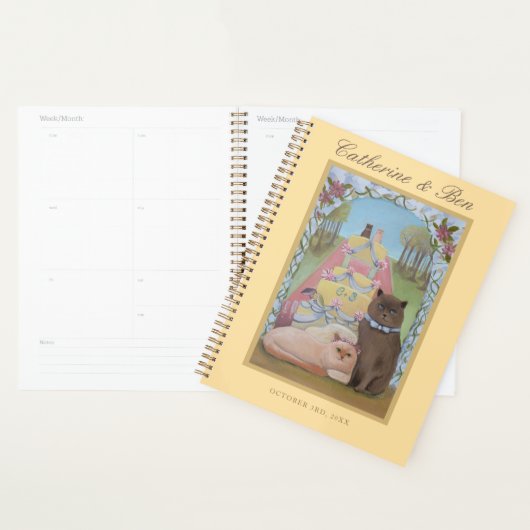 Trouwkatten Bruid en Bruidegom Persoonlijke Huweli Planner (Display)