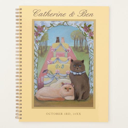 Trouwkatten Bruid en Bruidegom Persoonlijke Huweli Planner (Voorkant)