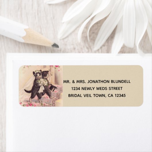 Trouwkatten  etiket (Insitu)