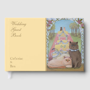Trouwkatten Geel "9 x 6" Gastboek Gastenboek