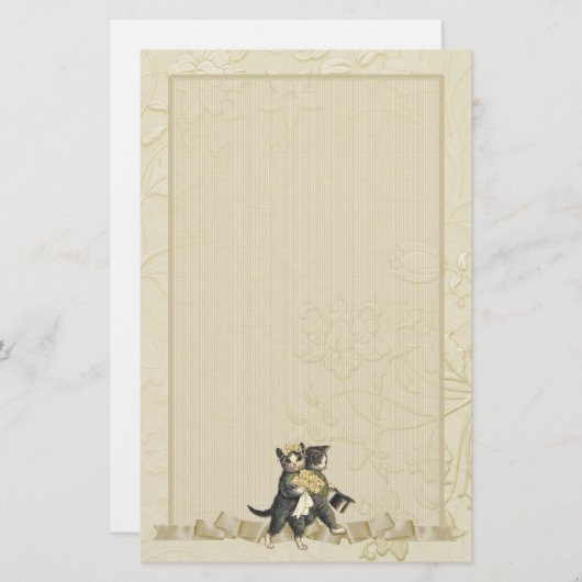 Trouwkatten - Ivoor Briefpapier (Voorkant / Achterkant)