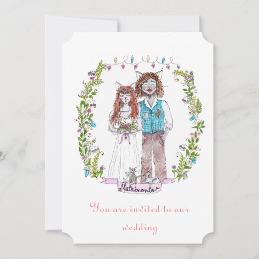 Trouwkatten ontwerp kaart (Voorkant)