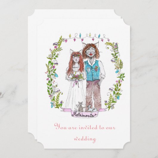 Trouwkatten ontwerp kaart (Voorkant / Achterkant)