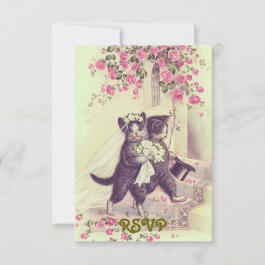 Trouwkatten RSVP Uitnodiging (Voorkant)