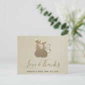 Trouwkattenkoppel Golden Elegant Dank u Briefkaart (Staand voorkant)