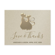 Trouwkattenkoppel Golden Elegant Dank u