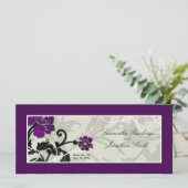 Trouwkerkprogramma - Paarse Bloemenwerveling Programmakaart (Staand voorkant)