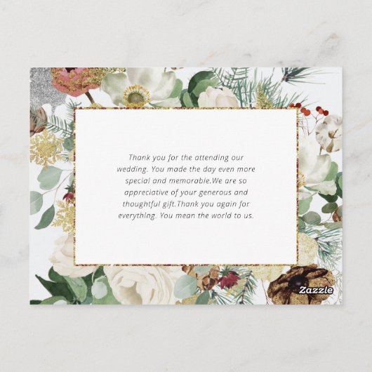 Trouwkerstbruiloft aankondiging briefkaart (Achterkant)