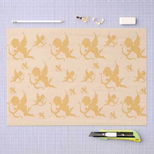 trouwkerubs in goud tissuepapier (Craft)