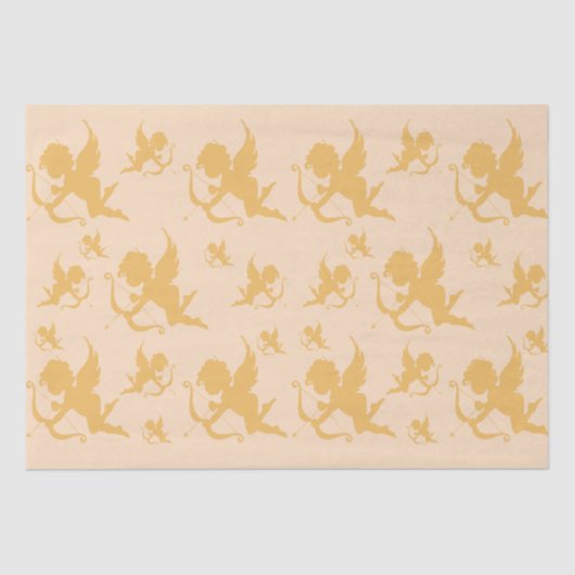 trouwkerubs in goud tissuepapier (Voorkant)
