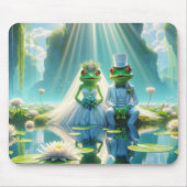 Trouwkikkers op een leliepad muismat (Voorkant)