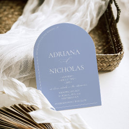 Trouwklassieker Lichtblauw Eenvoudige Boog Vormig Kaart