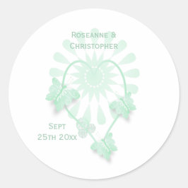 Trouwklassieker Ronde Sticker Pepermunt Vlinder
