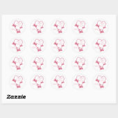 Trouwklassieker Ronde Sticker Roze Harten (Vel)