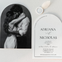 Trouwklassieker Zwart & Wit Eenvoudige Boog Vormig