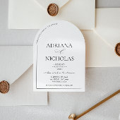 Trouwklassieker Zwart & Wit Eenvoudige Boog Vormig Kaart