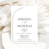 Trouwklassieker Zwart & Wit Eenvoudige Boog Vormig Kaart