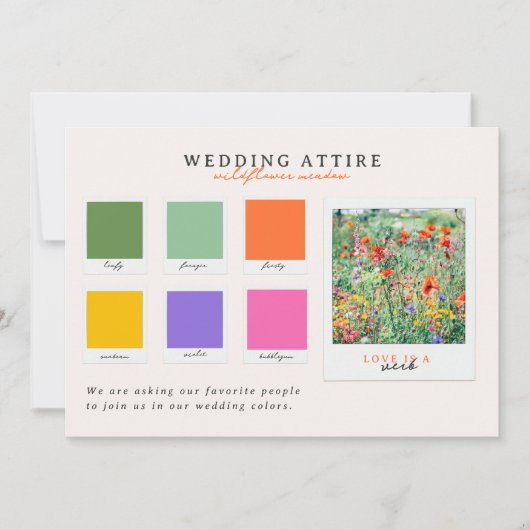 trouwkleding | Wildflower Kleurenpalet Kaart (Voorkant)